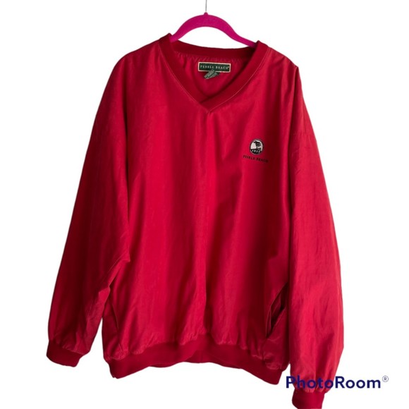 Pebble Beach Other - Pebble Beach Red Golf Athletic Mens Pullover with Pockets, L
